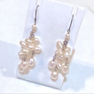 Pearl Chandelier Drop Statement Earrings